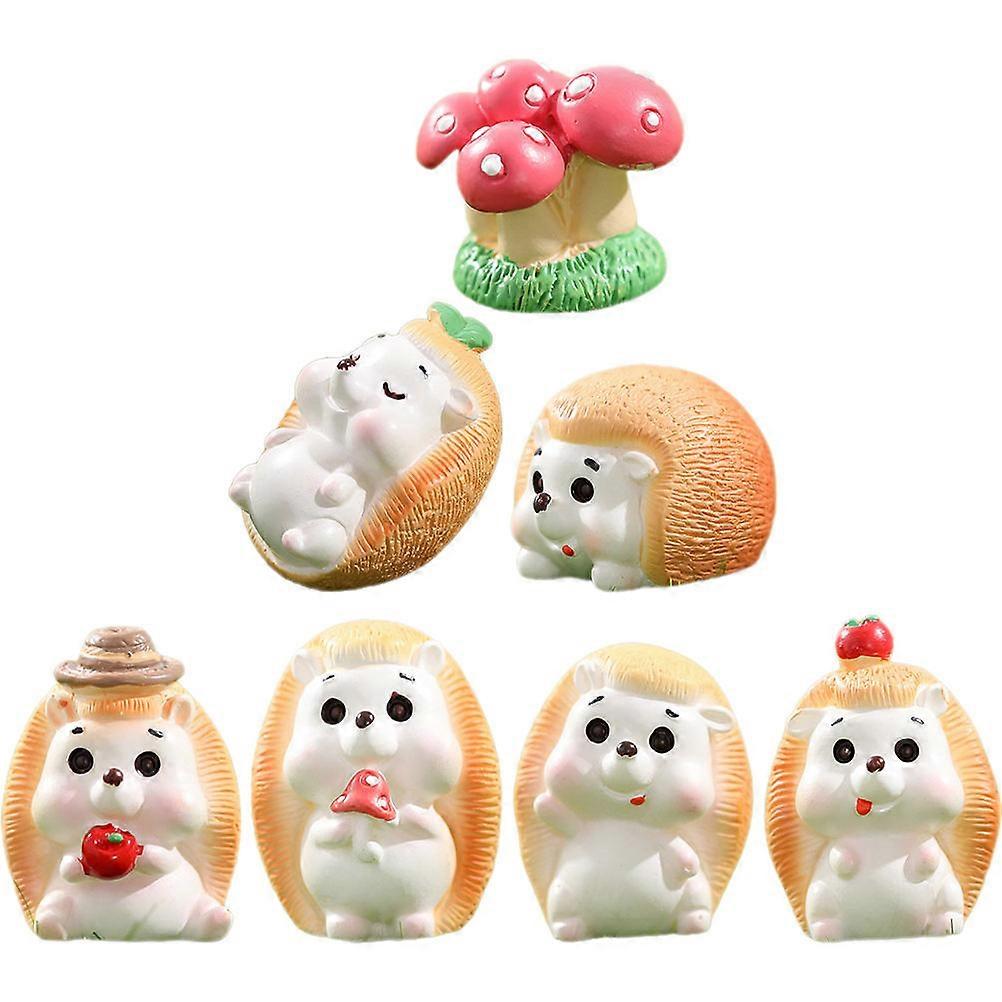 Multi-Function Mini Figure Hedgehog for Garden Decor Including 14Pcs