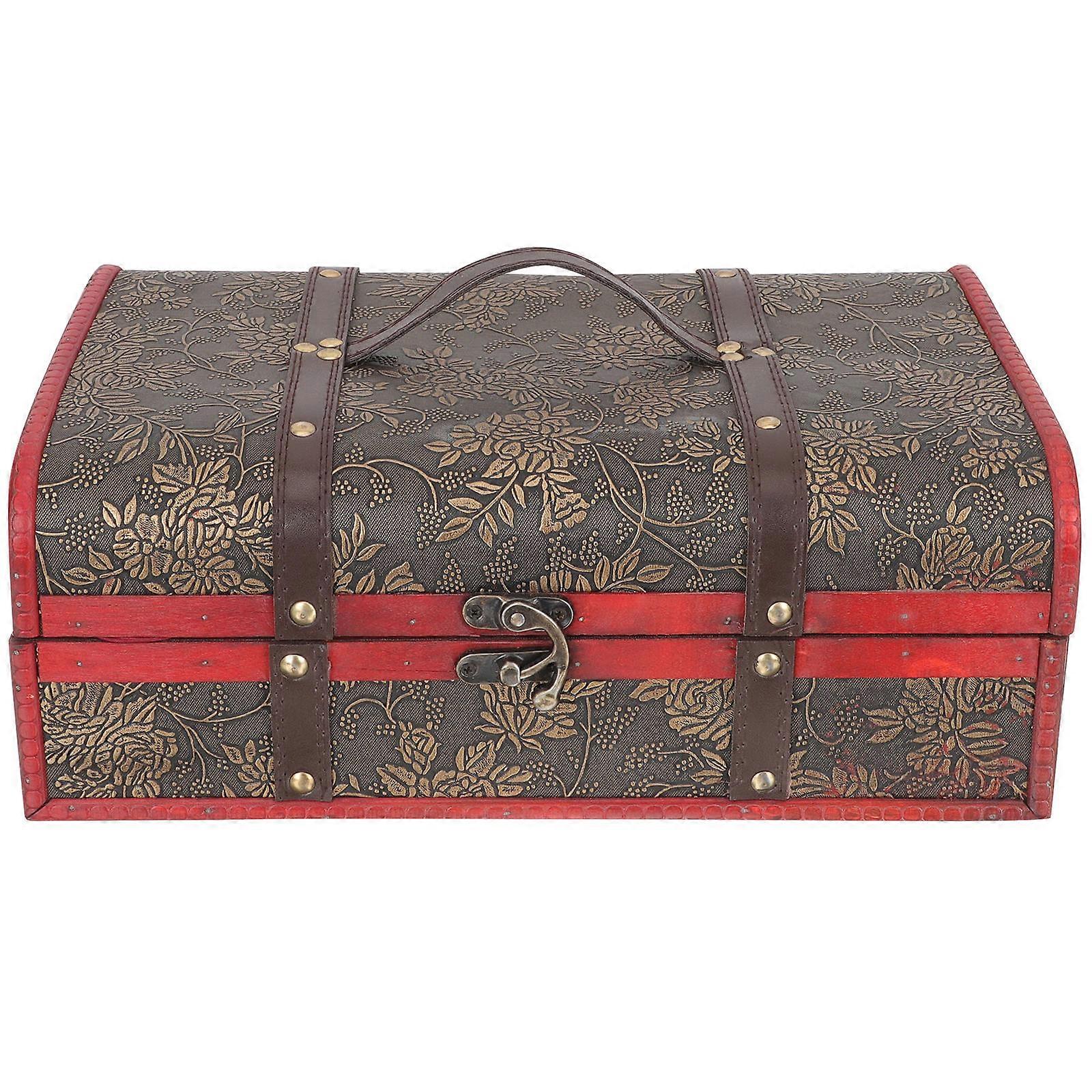 Wooden Box for Storage Use with 2Pcs Retro Double Holder