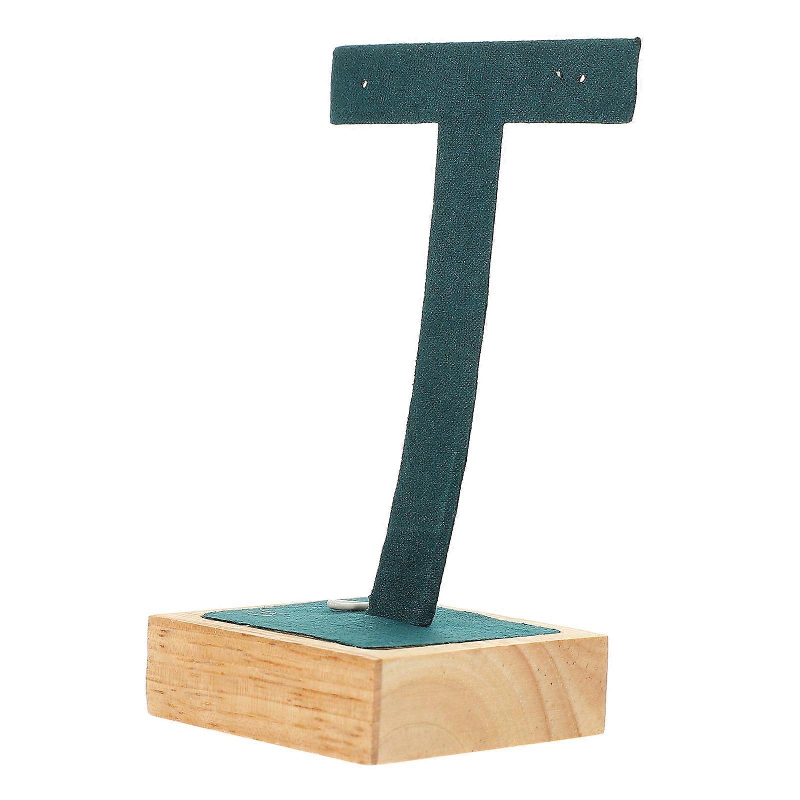 Earring Display Stand 3Pcs T-Shaped Organizing Dark Green Simple Design Ideal For Women In Home Showcase