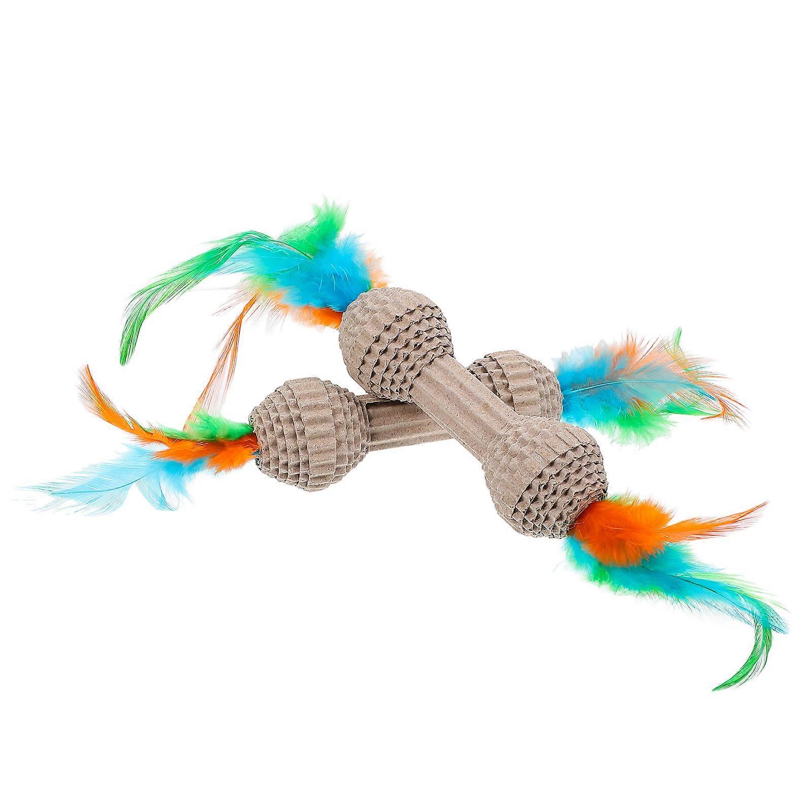 Cat Funny Toys Interactive Corrugated Paper Dumbbell Shaped Cat Toys 10Pcs