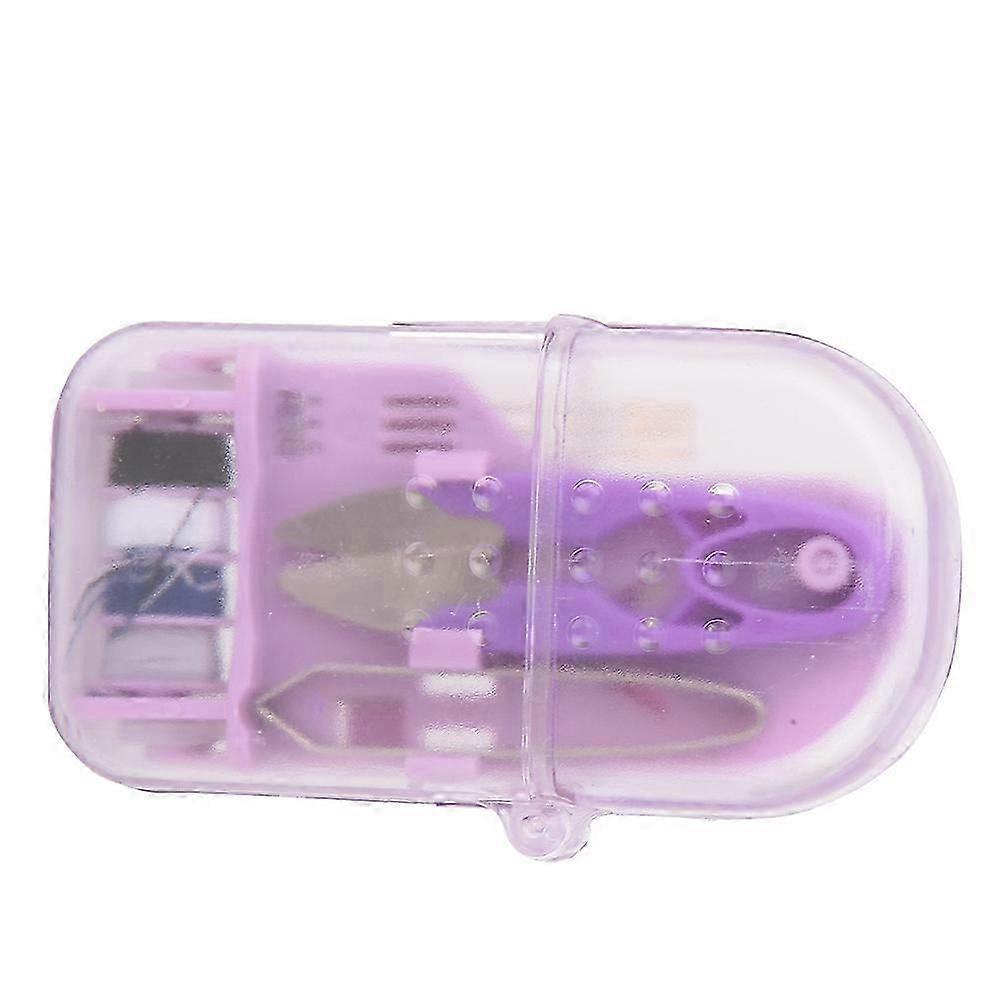 Mini Sewing Tool Box with Scissors and Needles in Purple Color