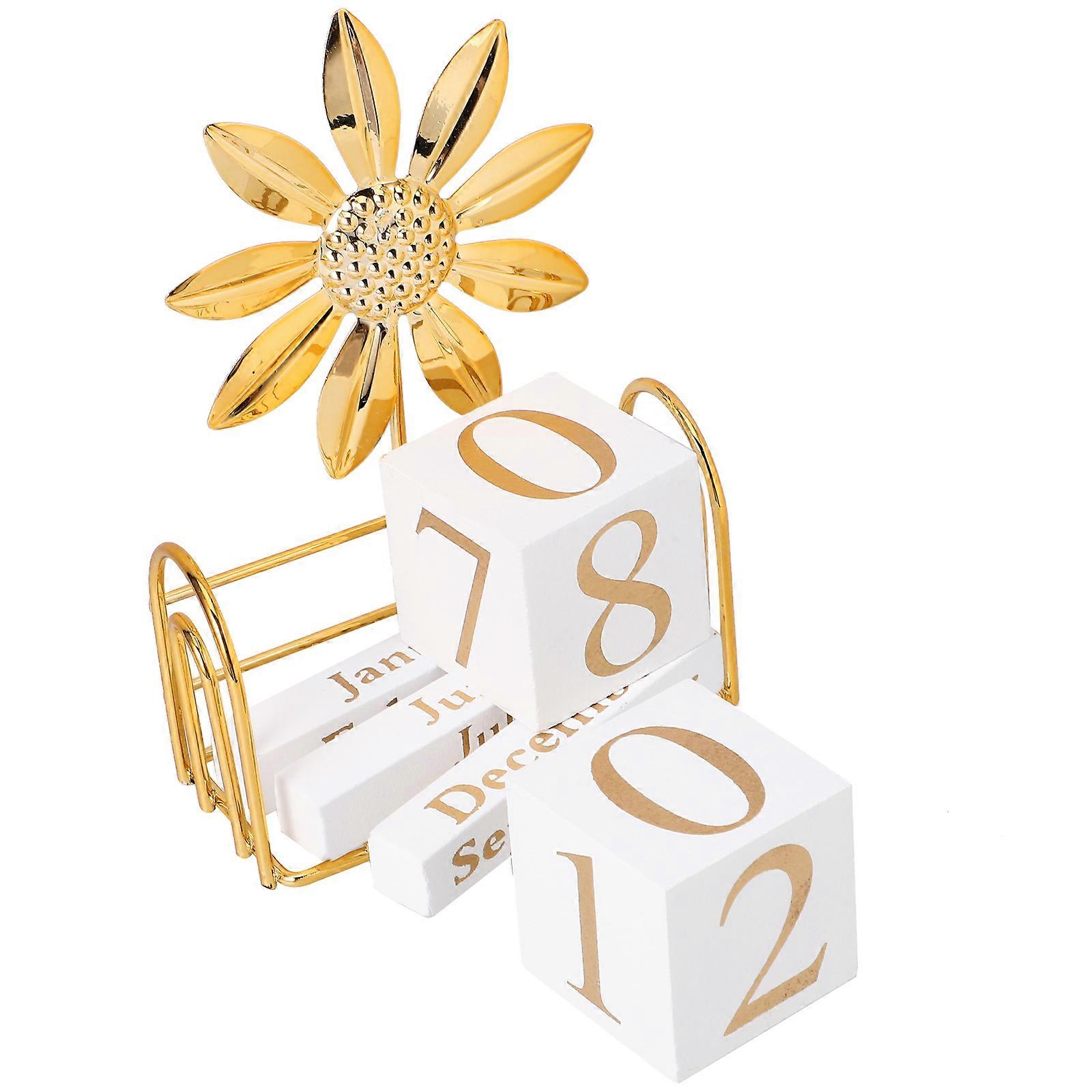 Stylish Perpetual Calendar Block For Table Decoration In Home Cafe Or Restaurant 4.72X3.54X1.57In Date Display 4 Sets