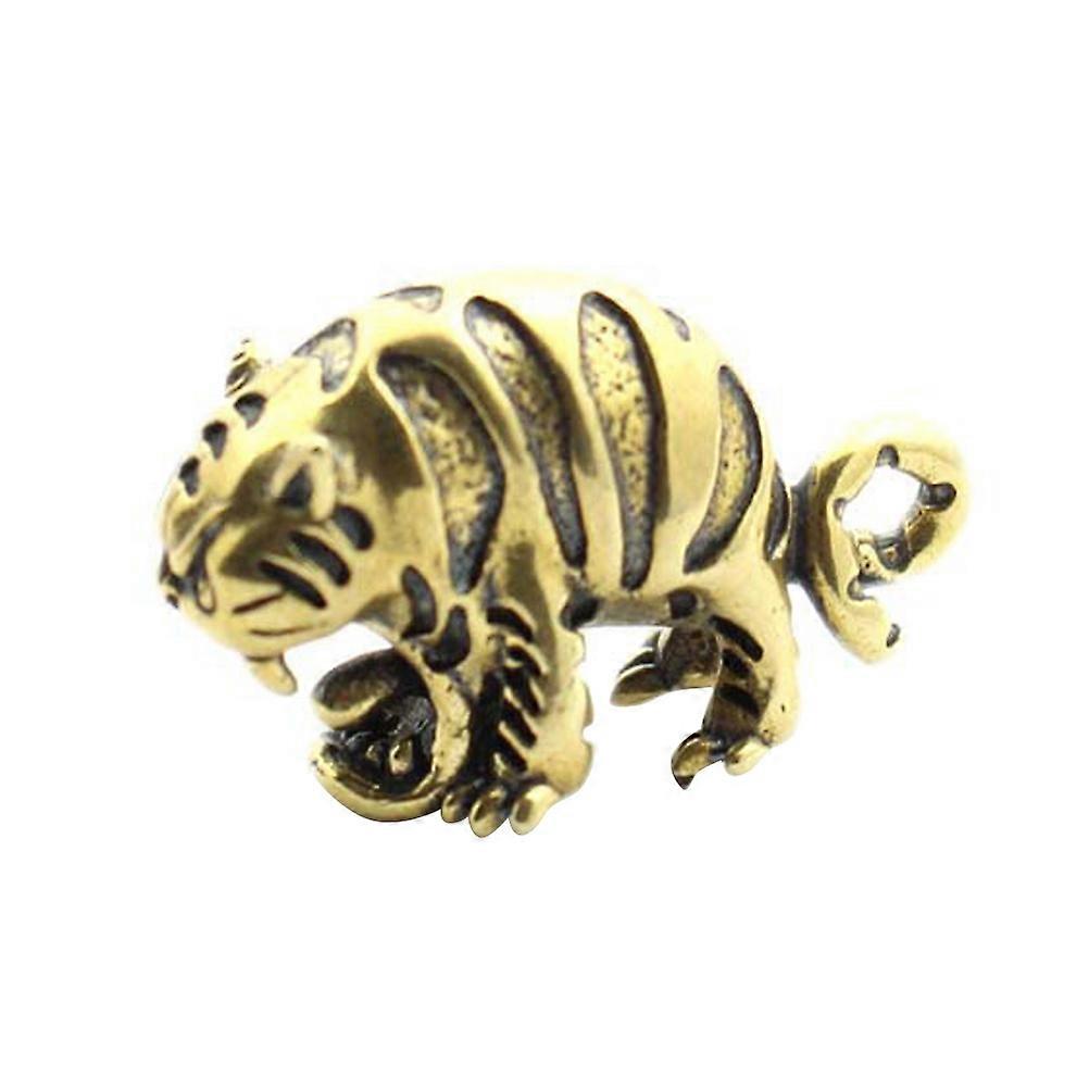 Tiger Keychain Brass Pendant for Decoration 2Pcs Accessories