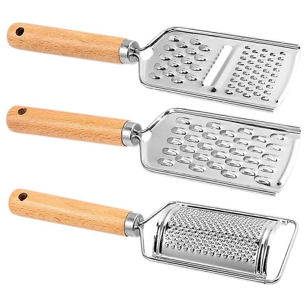 Carrot For Kitchen Ergonomic Handle Round Hole Flat Design Slicing Grating Manual Operation Stainless Steel 3Pcs