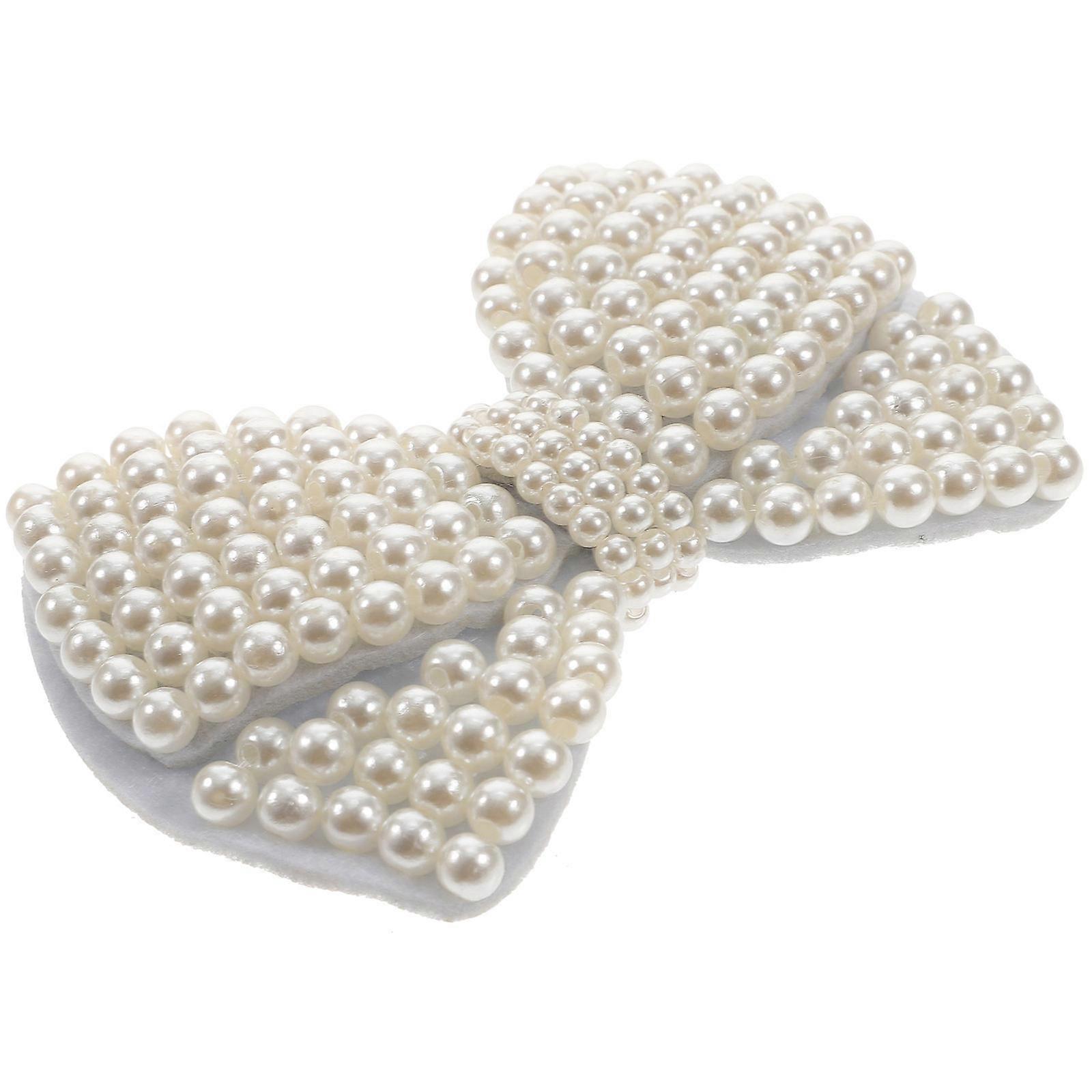 Decorative Bowknot Iron on Patch for Clothing 3Pcs White Applique Design