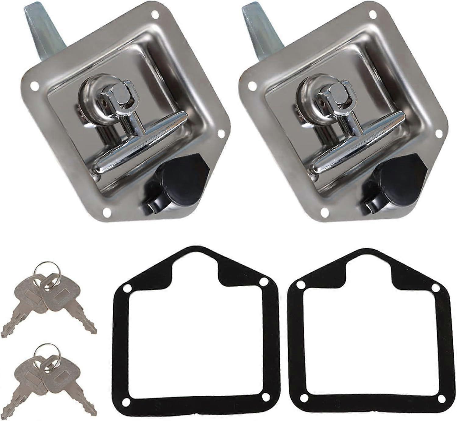2Pcs Trailer Door Latch T-Handle Lock Highly Polished