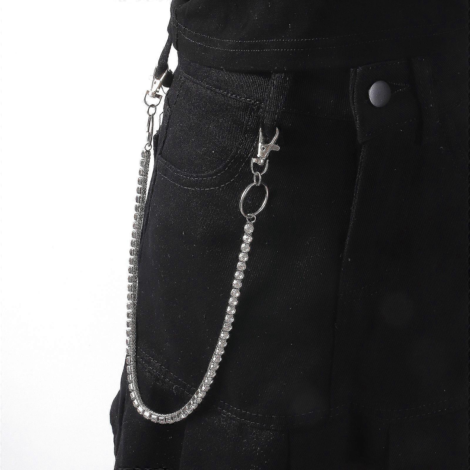 Hip-hop personality pants chain versatile single-layer rhinestone chain trendy