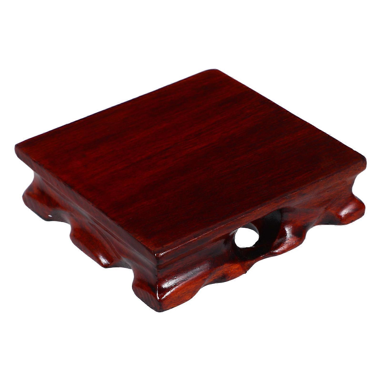 Root Carving Solid Wood Base for Wooden Display Stand Light Brown
