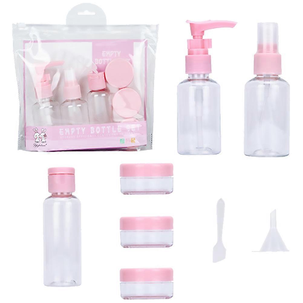 Travel Pump Bottle Set Pink Liquid Containers for Storage 4Sets