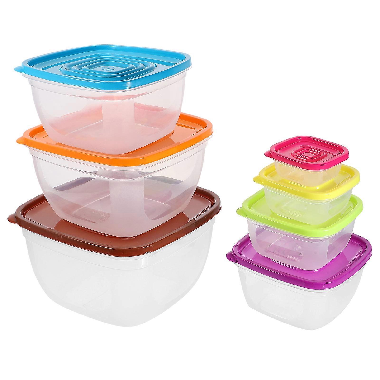 Transparent Plastic Mixing Bowl Set for Pet Use with Airtight Lids 7Pcs