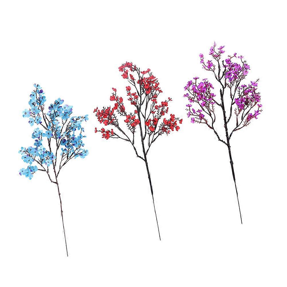 Artificial Gypsophila Bunch Decor For Home Wedding And Events Assorted Color Simulation Features 6 Pcs