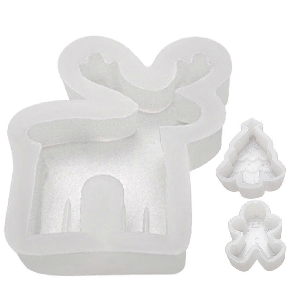 12 Pcs Christmas Themed Candle Molds For DIY Projects Including Reindeer Shapes Easy To Use Dimensions 9.1x7.5x3.2cm