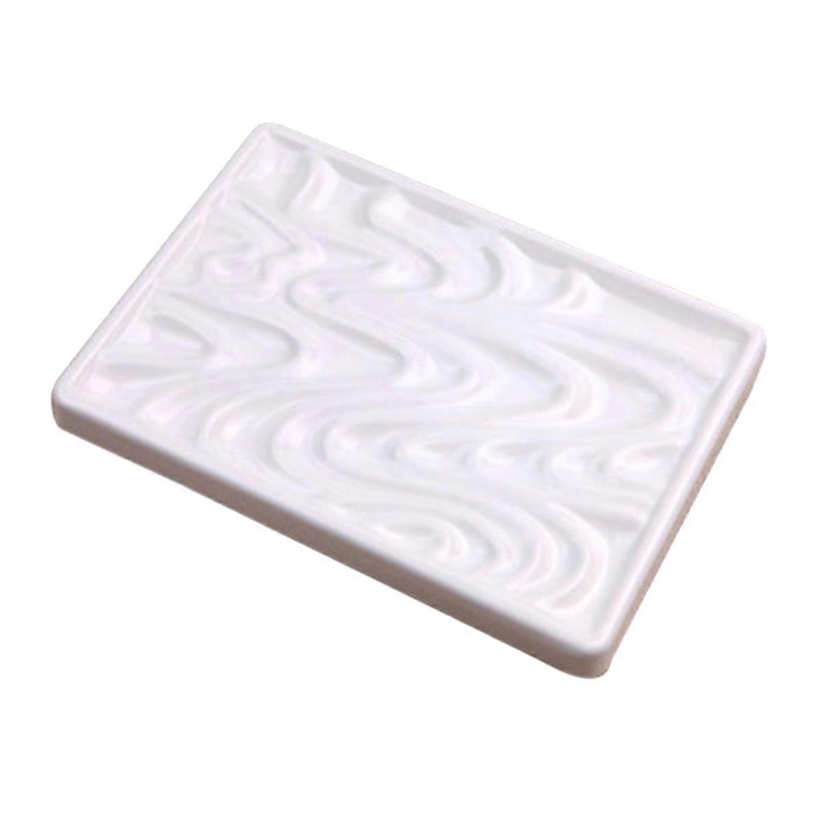 Ceramic Palette Wave Palette with Visualenjoyment White for Painting Use