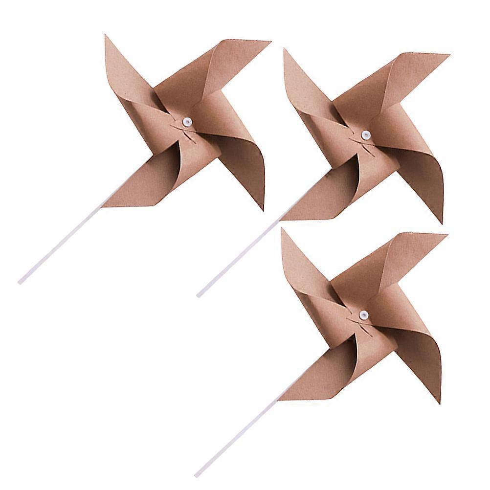 Chocolate Paper Windmill Decorative Prop for Kids Playing 3Pcs Set