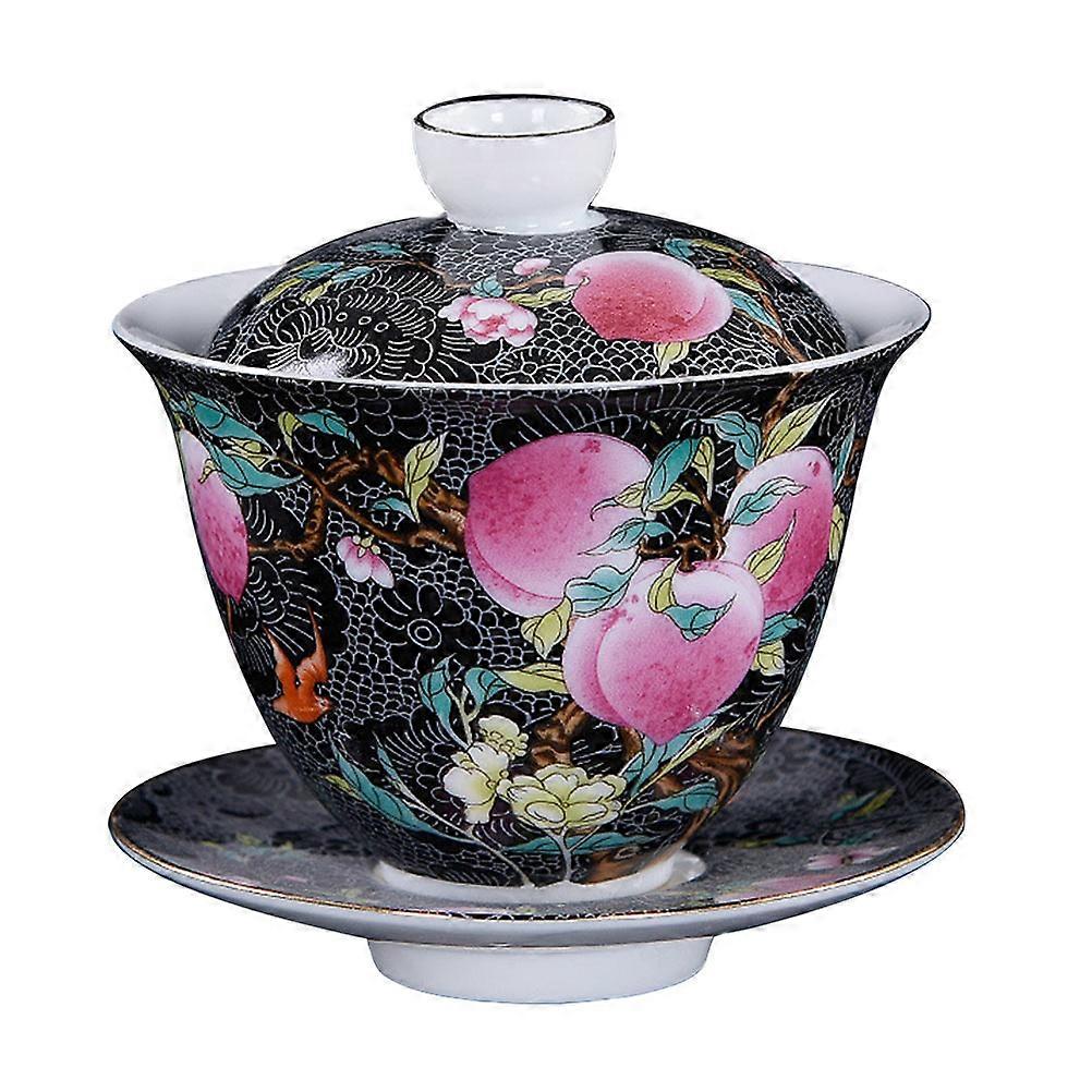 Chinese Style Tureen Teacup Tea Making 1Set Black