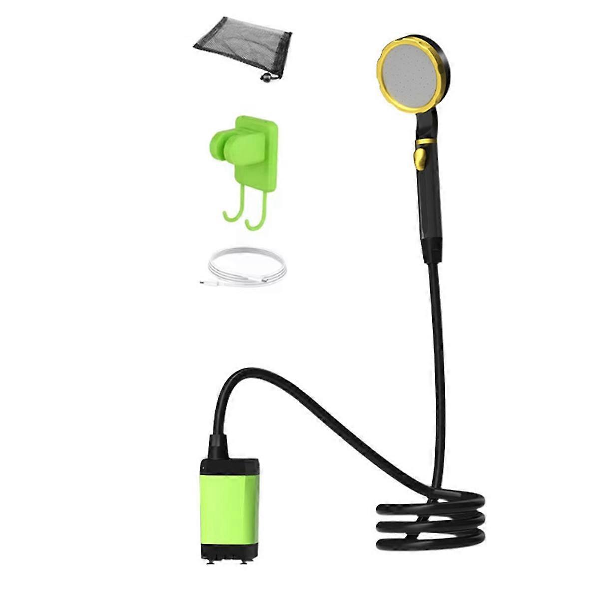 Shower Kit Camping Shower Pump Full Screen Digital Display Green