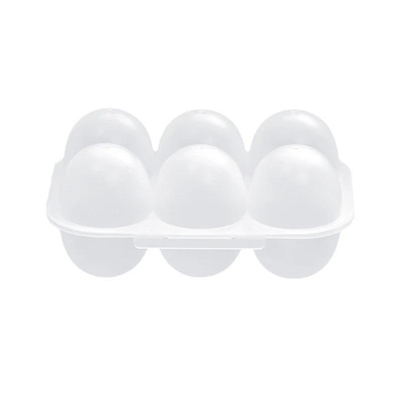 Egg Storage Container, 6-Grid Transparent Dustproof PP Holder for Fresh Eggs