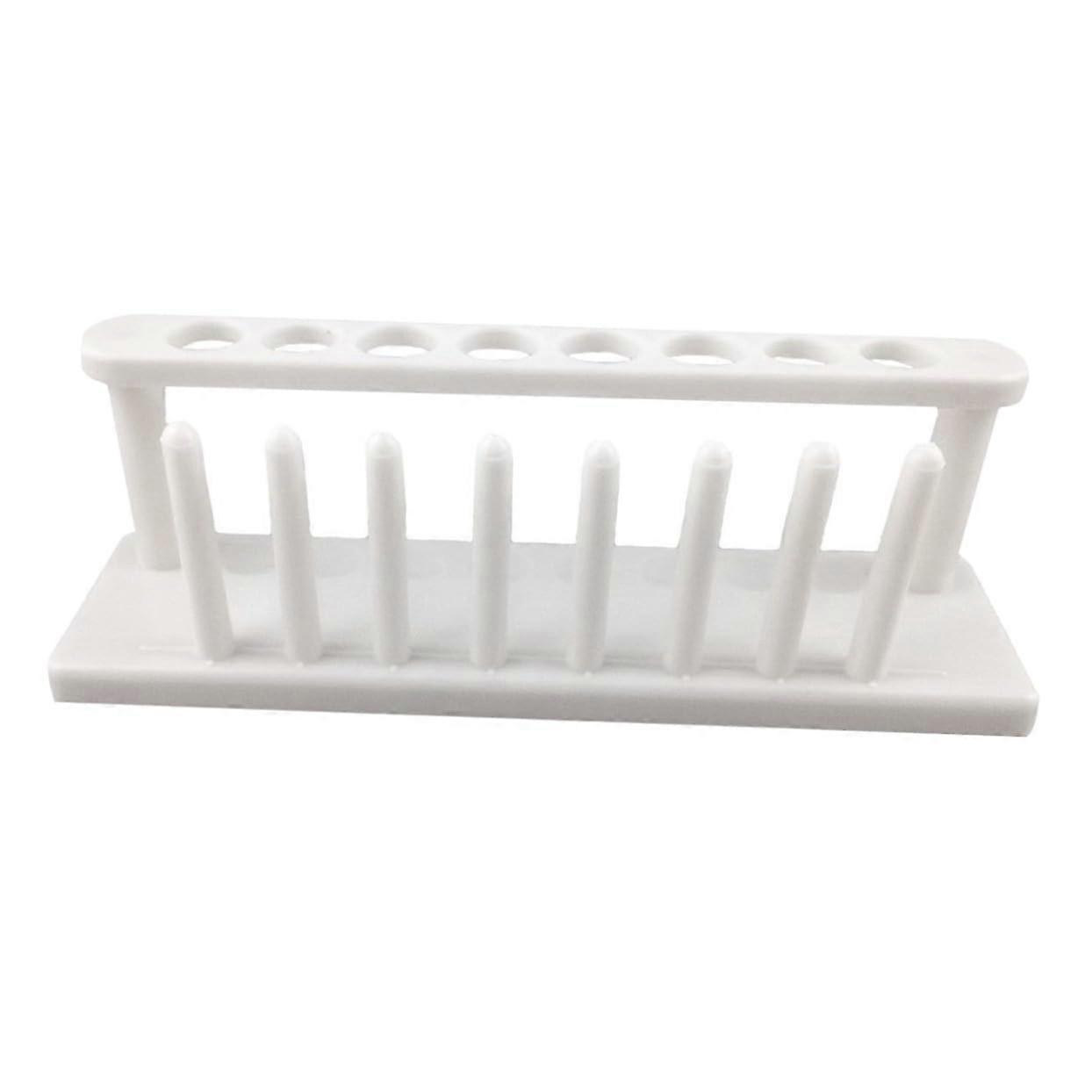Plastic Test Tube Rack White Holder Lab Storage For Chemistry Experiments And School Use Compatible With Tube Sizes