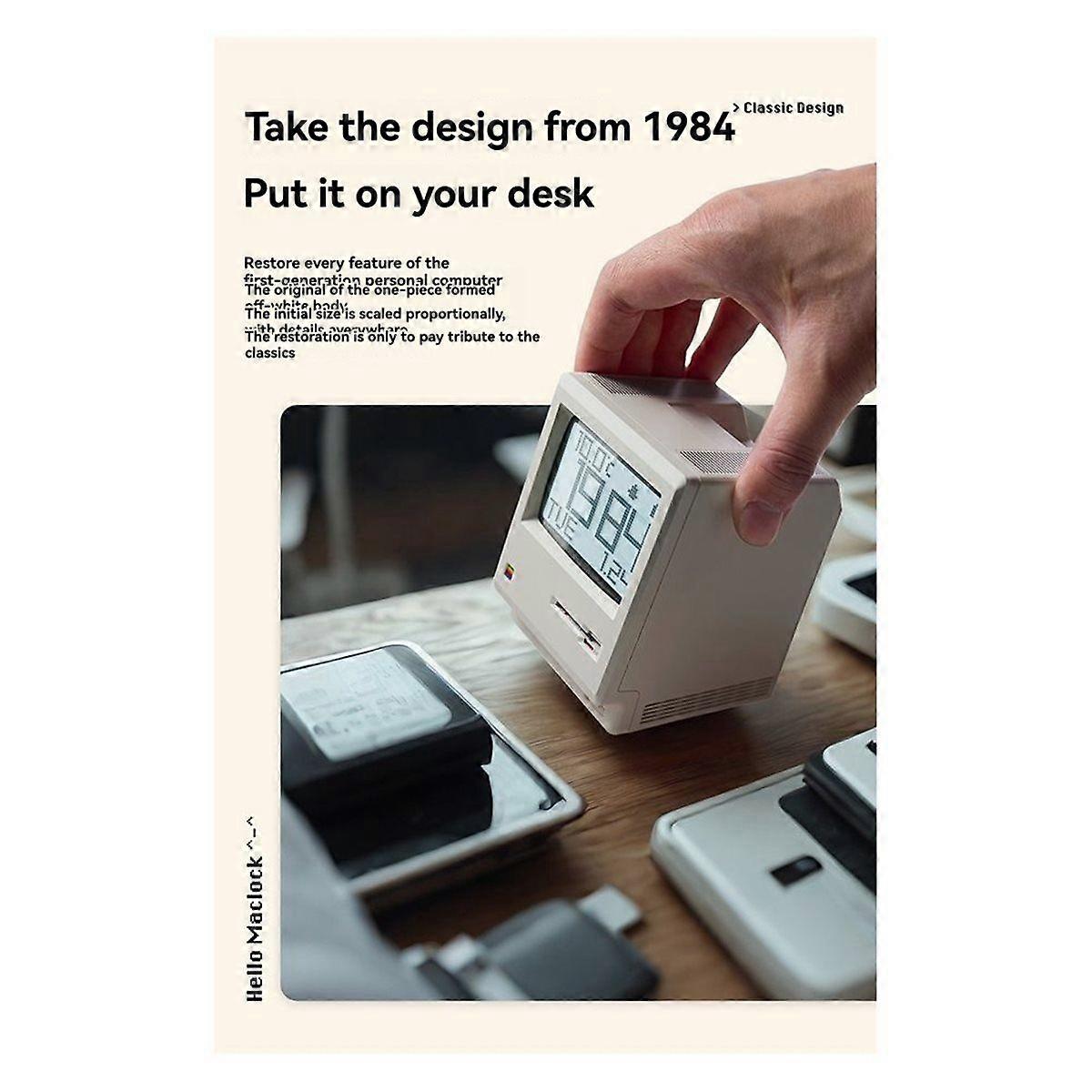 Neu Maclock Retro Uhr Kreativität Wecker Student Spezifische Wake Up Artefakt Desktop Decor Computer Tastatur