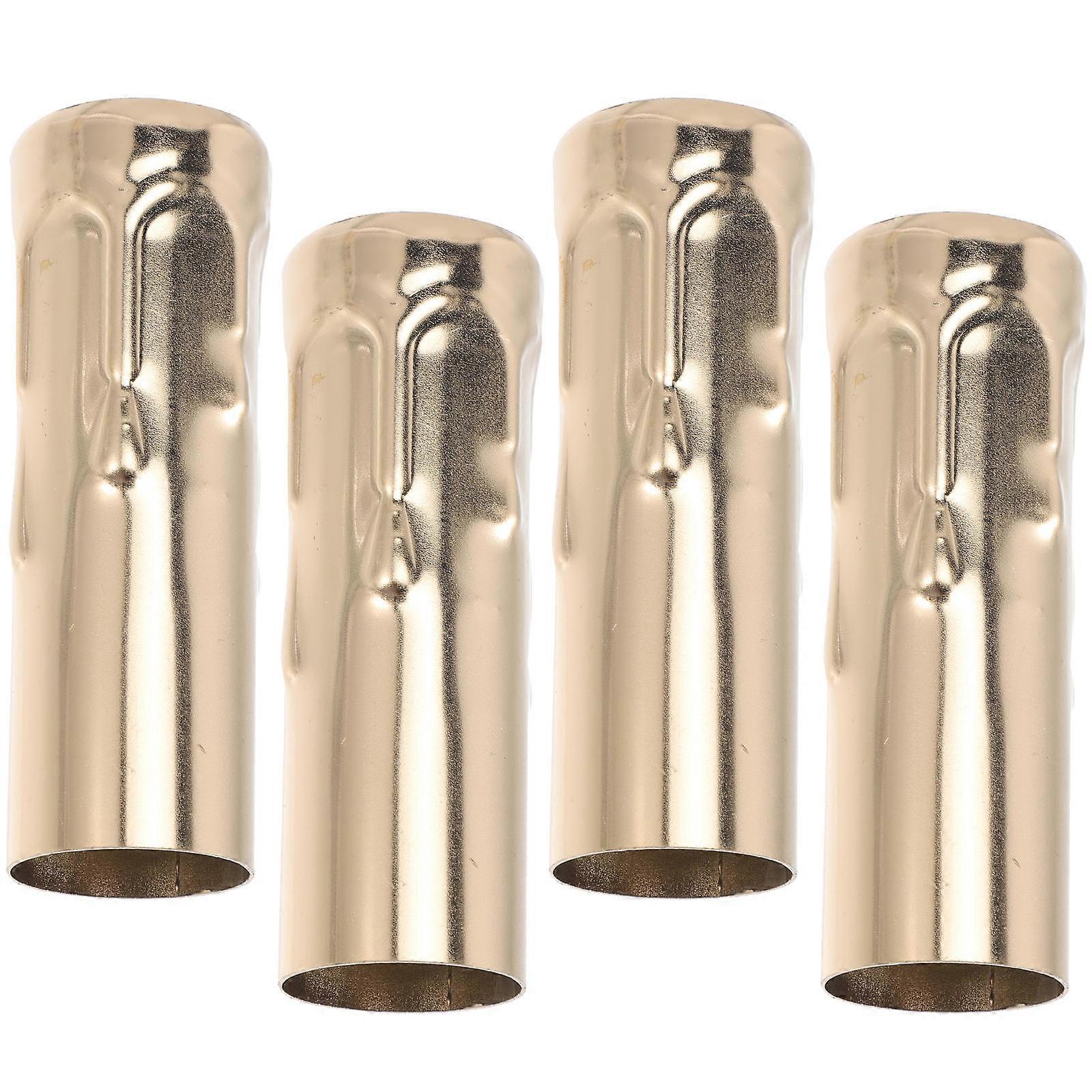 Golden Flanging Sleeve Lamp Base E14 Socket Sleeve for Chandelier 4Pcs Metal