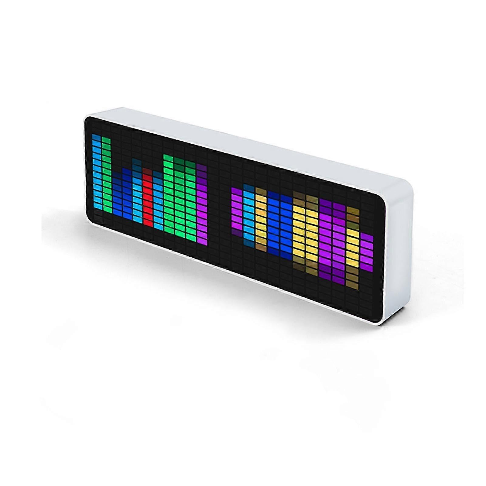 Durability Led Music Spectrum Analyzer Audio Indicator Colorful Spectrum Clock--White
