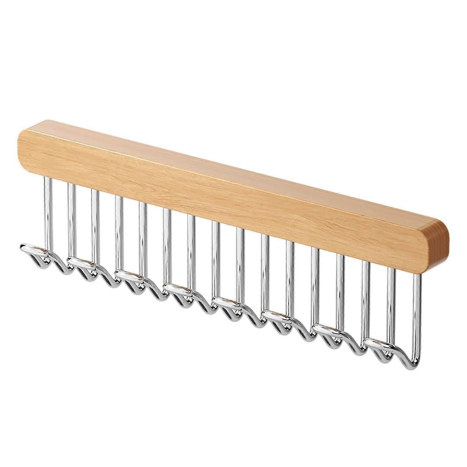 Pull Out Wardrobe Sliding Hanger Hook Organizer Beige2 30x4.5cm Closet Space Saver