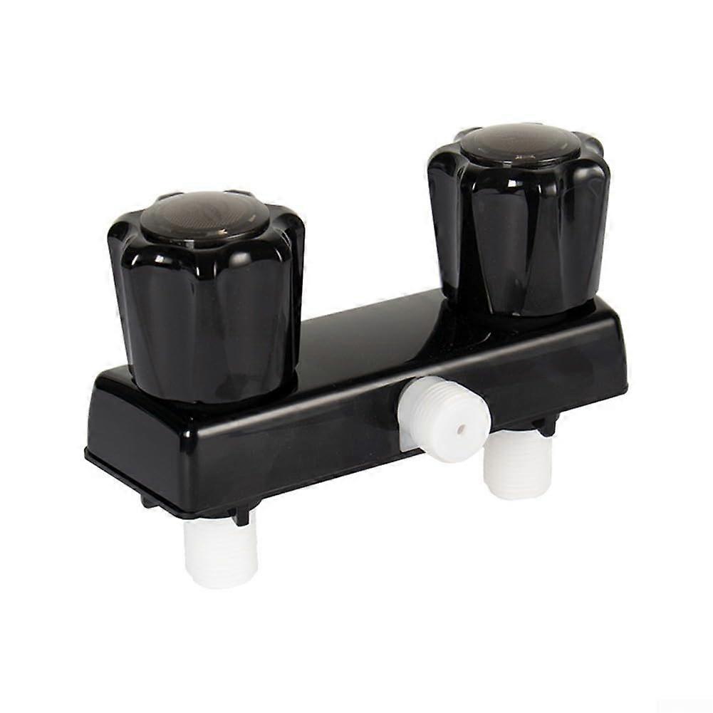 RV Shower Mixer Valve With Dual Knob Diverter, ABS, Handheld Compatible, For Camper Caravan Travel Trailer, Black