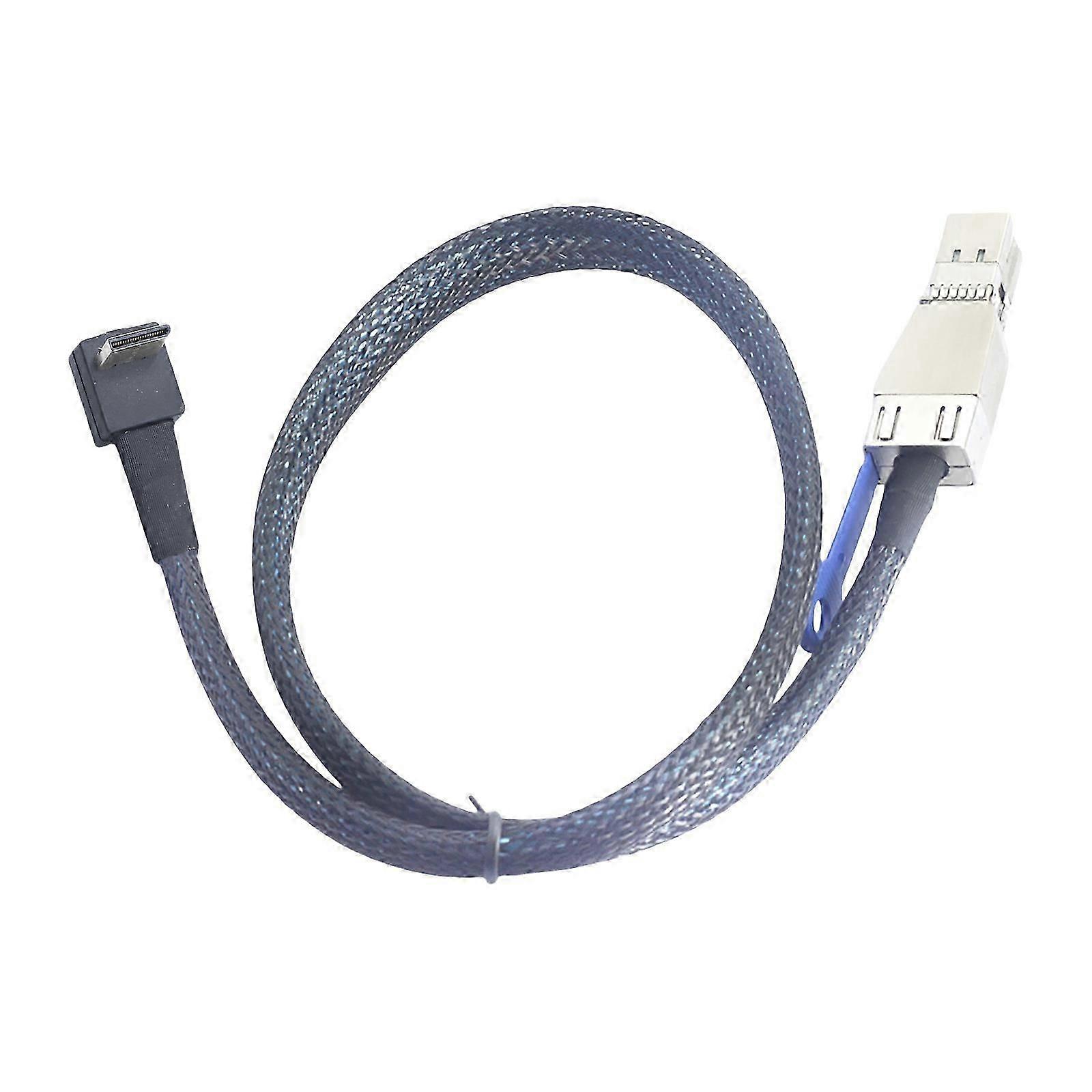 90-Degree PCIe Oculink Adapter Cable with Braided Design, Perfect for UK Server Setups and Chassis Connections