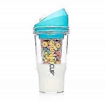 Portable Plastic Cereal Cup for Breakfast On the Go, To Go Cereal and Milk Container, 0 Spoon or Bowl Required White