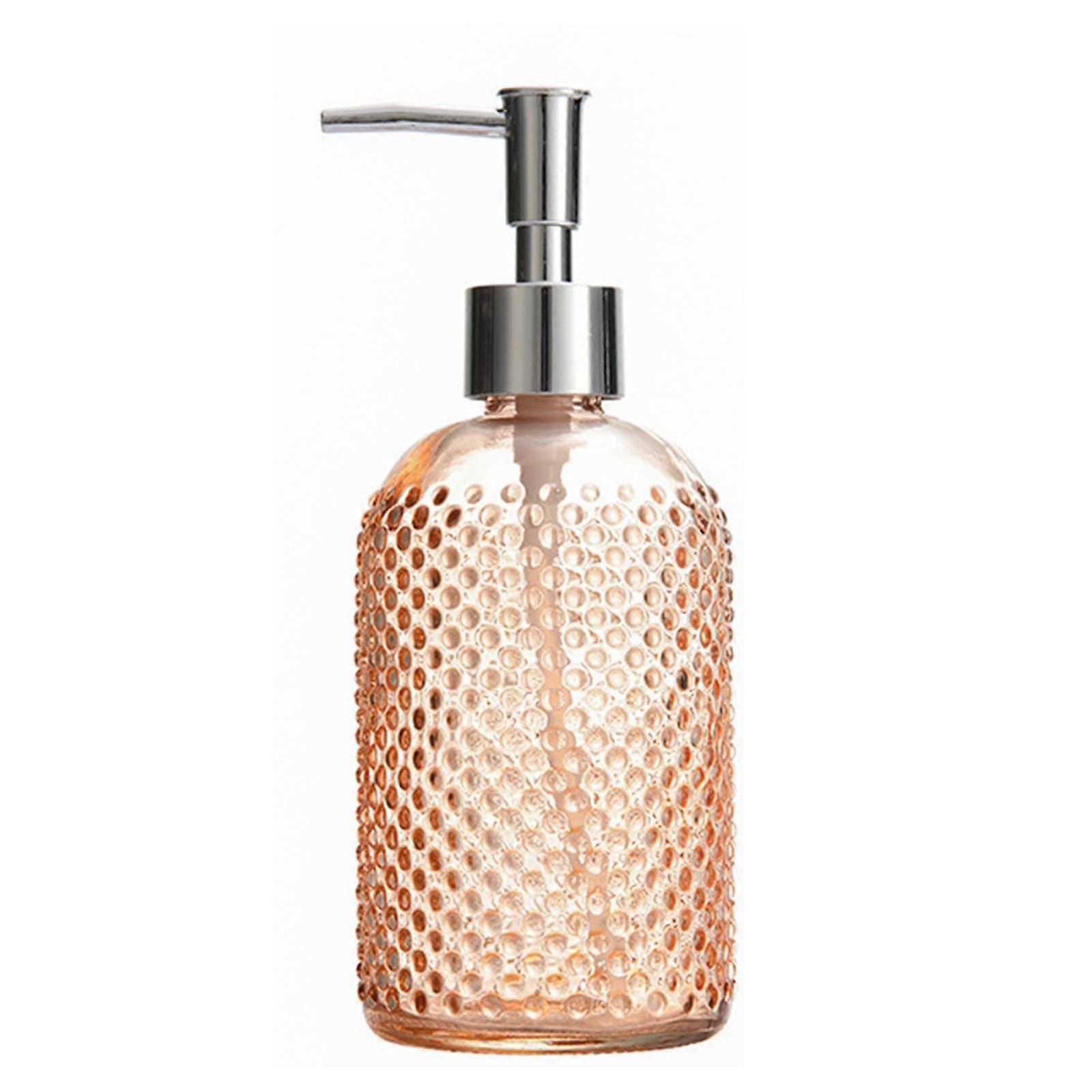 Glass Soap Dispenser With Anti Slip Base 400Ml Refillable Container For Bathroom And Kitchen