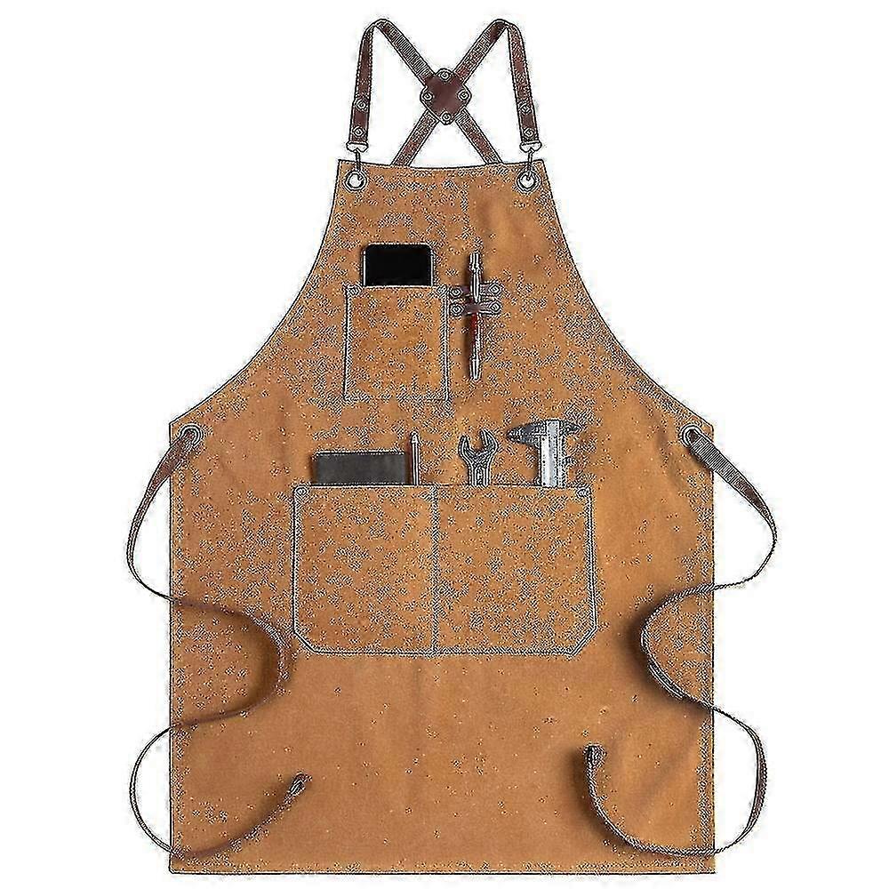 Apron For Men Canvas Arpons With Pockets-cross Back Kitchen Apron For Cooking Grilling Baking Bbq B