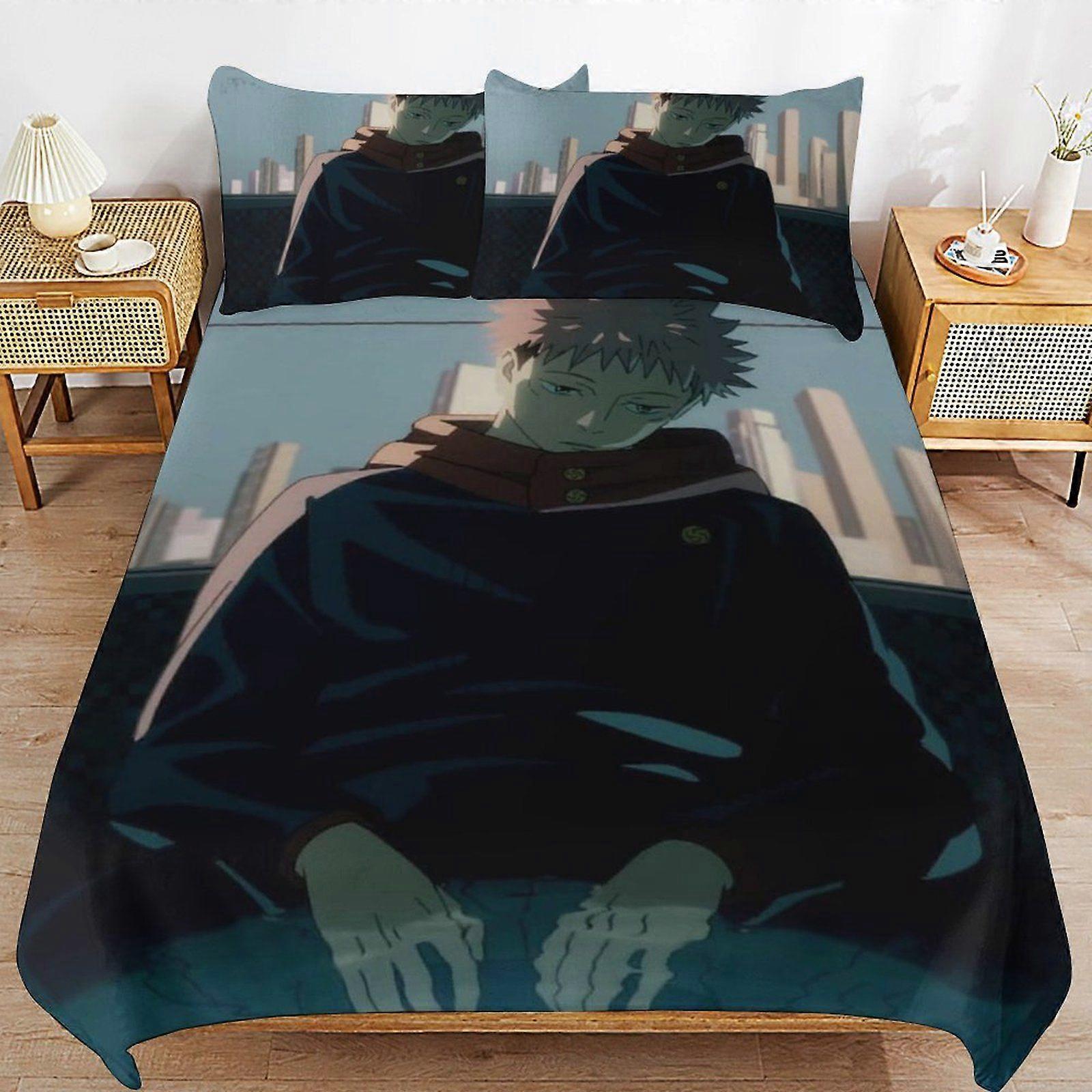 r502  Jujutsu Kaisen Home Friendly Soft Touch Long Lasting Thread Design Zipper Duvet Cover Sets Use Pattern s502