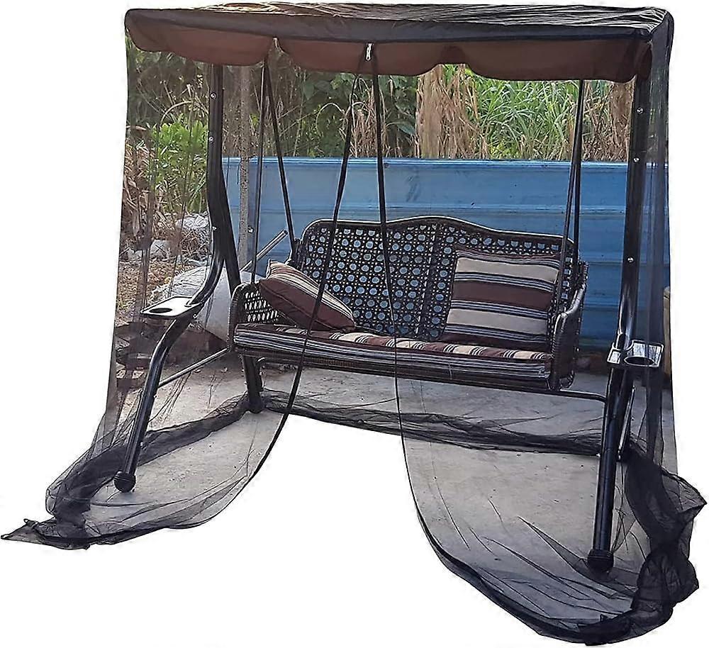 Patio Swing Mosquito Netting With Zipper Opening For Outdoor Swing Seats 80x49x80 Inch XL 3 Seater Mesh Protection
