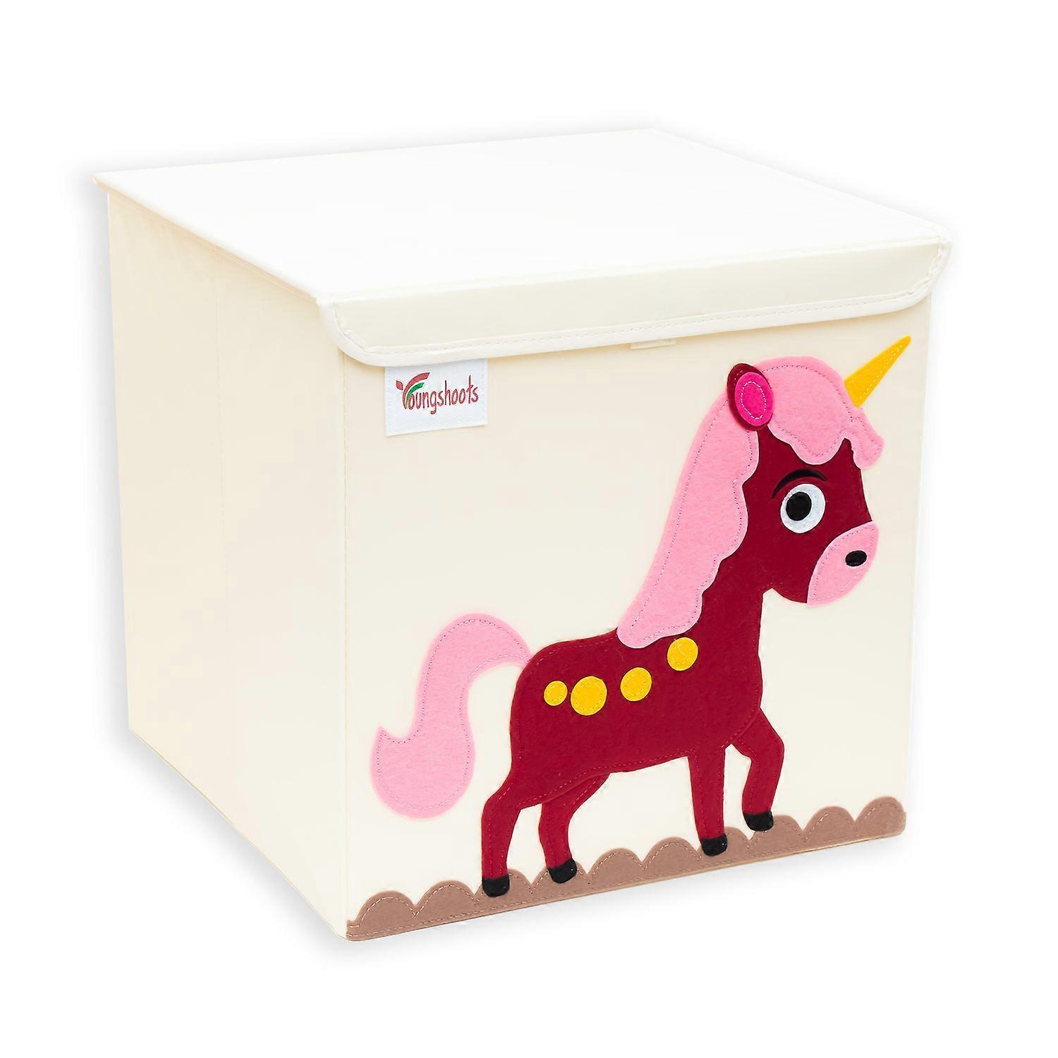 Storage Box with Lid for Kids - 35 x 33.5 x 33 cm Cube Box Container for Toys Blankets Clothes Compatible with Kallax Shelves