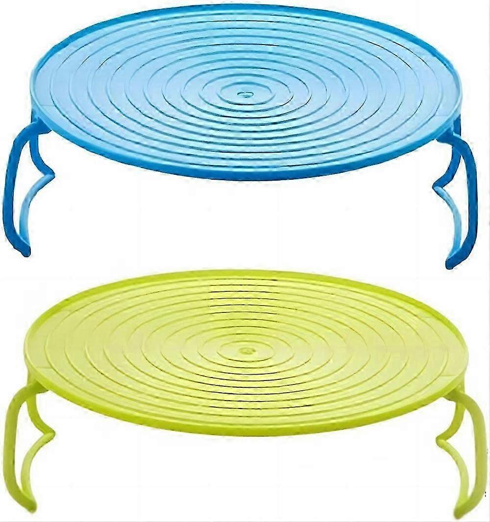 2 PCS Microwave Folding Tray Steaming Rack Plate Stacker