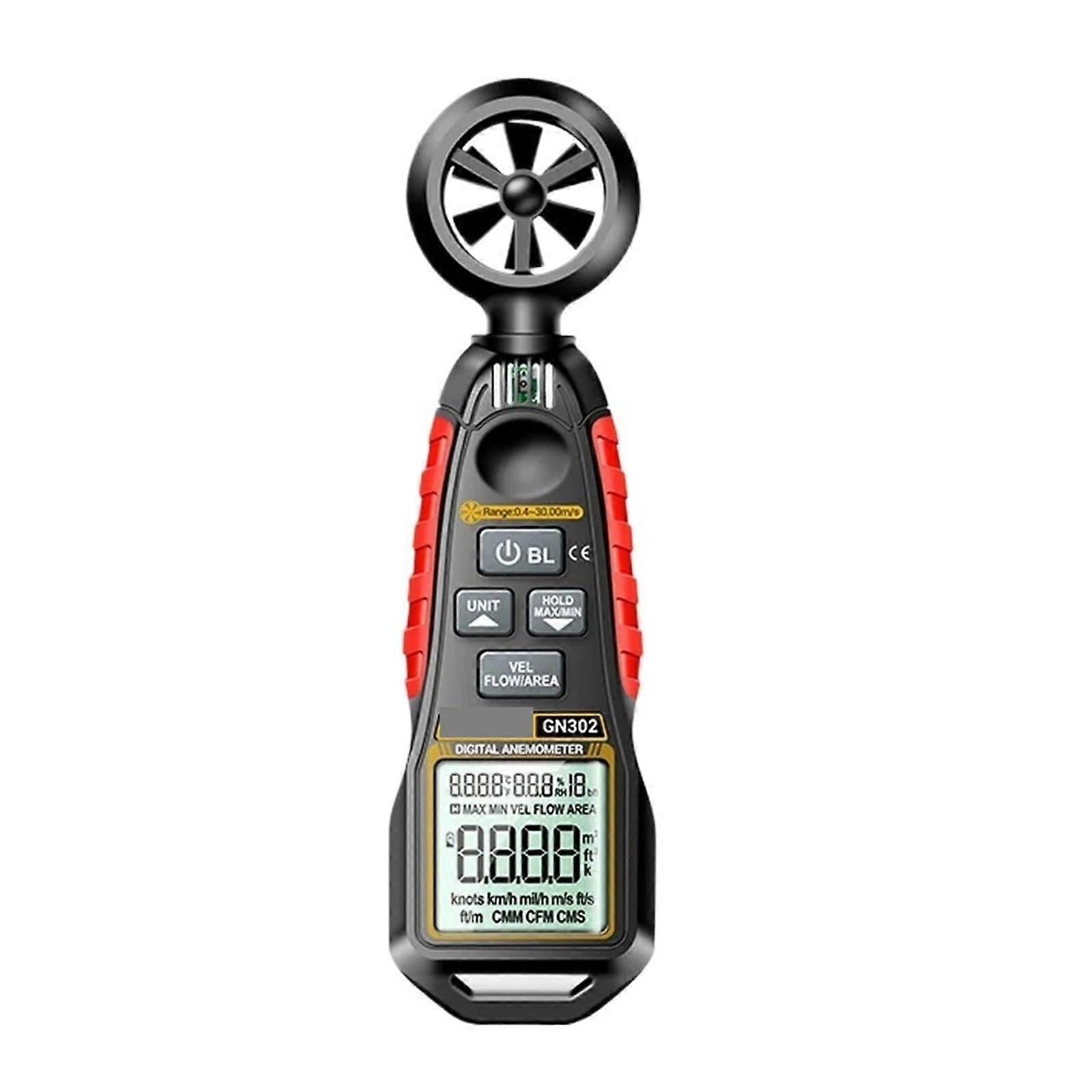 Handheld Anemometer Digital Wind Speed Meter 0.430 m/s Temperature Tester 20C60C
