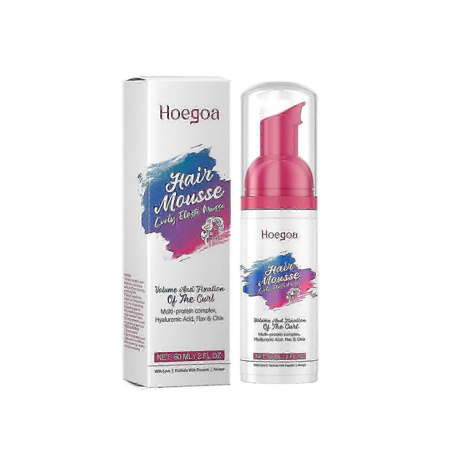 Hoegoa Curly Elastic Mousse Moisturizing Curly Styling Lightweight Flush and Refreshing Support Hair Styling Care