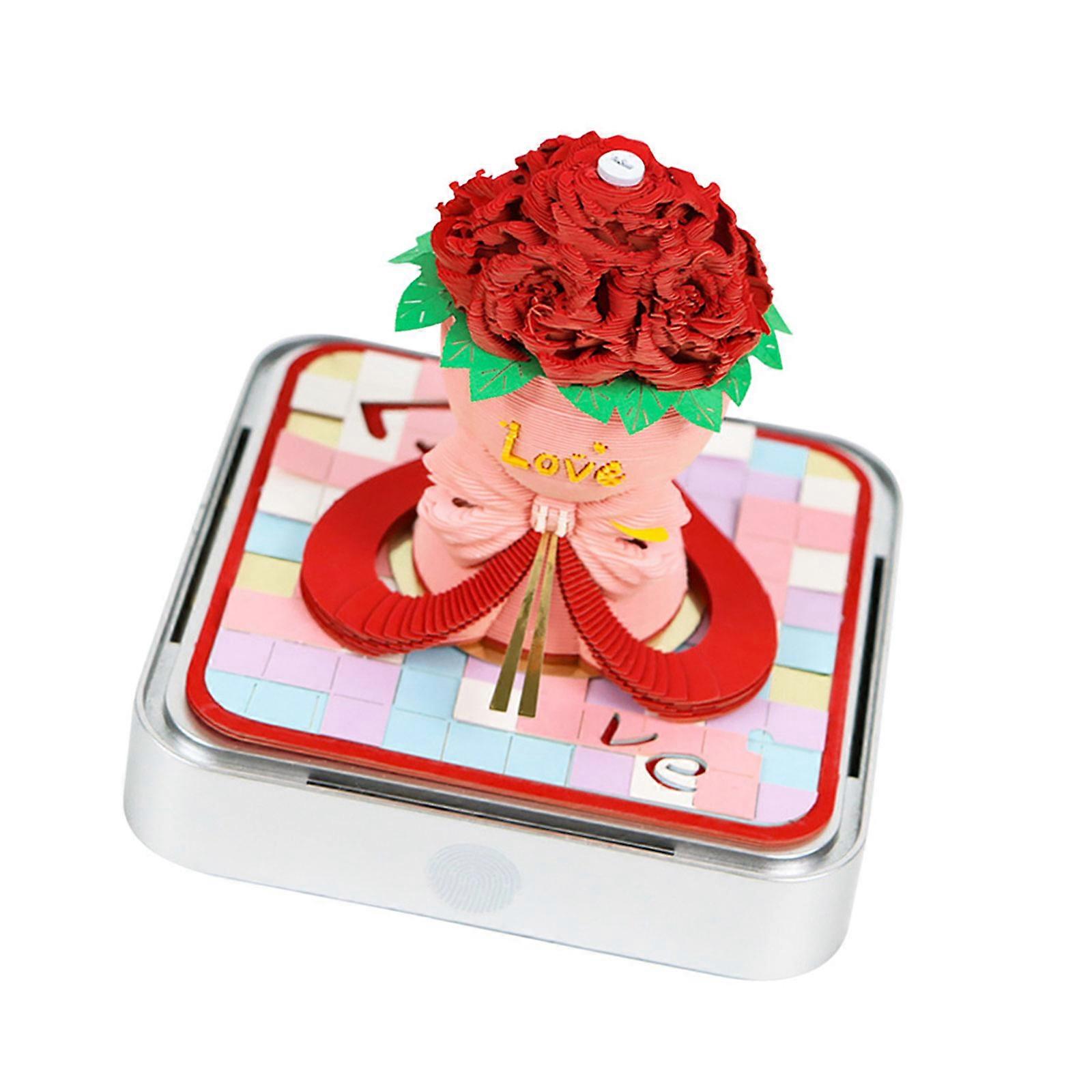 Artisanal Rose Papercraft twenty twenty six Pad With Calendar Functionality For Desk Deck  Red