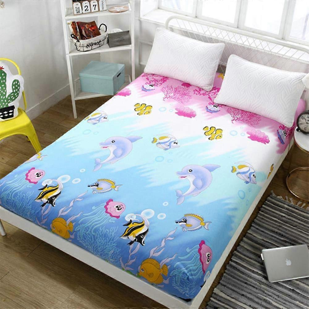 Fitted Bed Sheet Set with Pillowcases, Elastic Mattress Cover, Lattice Stripe Print, 17 Colors, 922 cm Depth