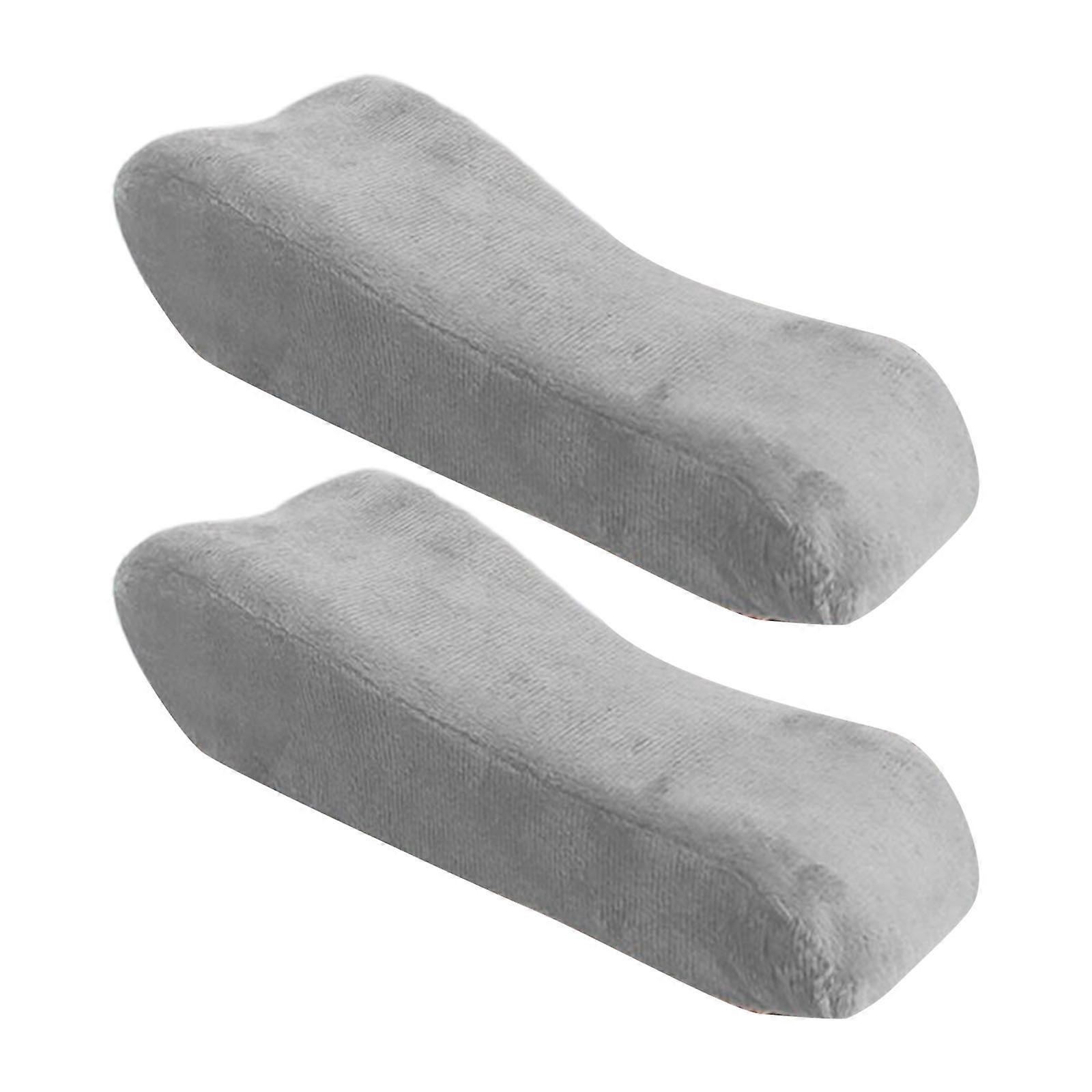 Desk Chair Arm Pad Ergonomic Support Cushion Soft Velvet Surfaces for Office Computer Game Chairs For All Day Comfort  Light Gray