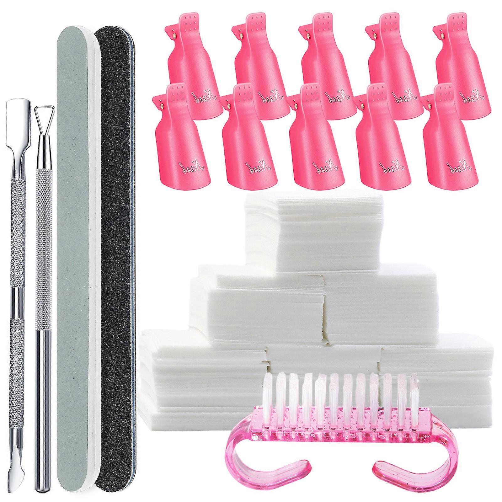 7 Pcs Manicure Nail Art Tool 100/180 Grit Nail File and Buffer Kit for Comprehensive Nail Care with Cuticle Remover Multicolor
