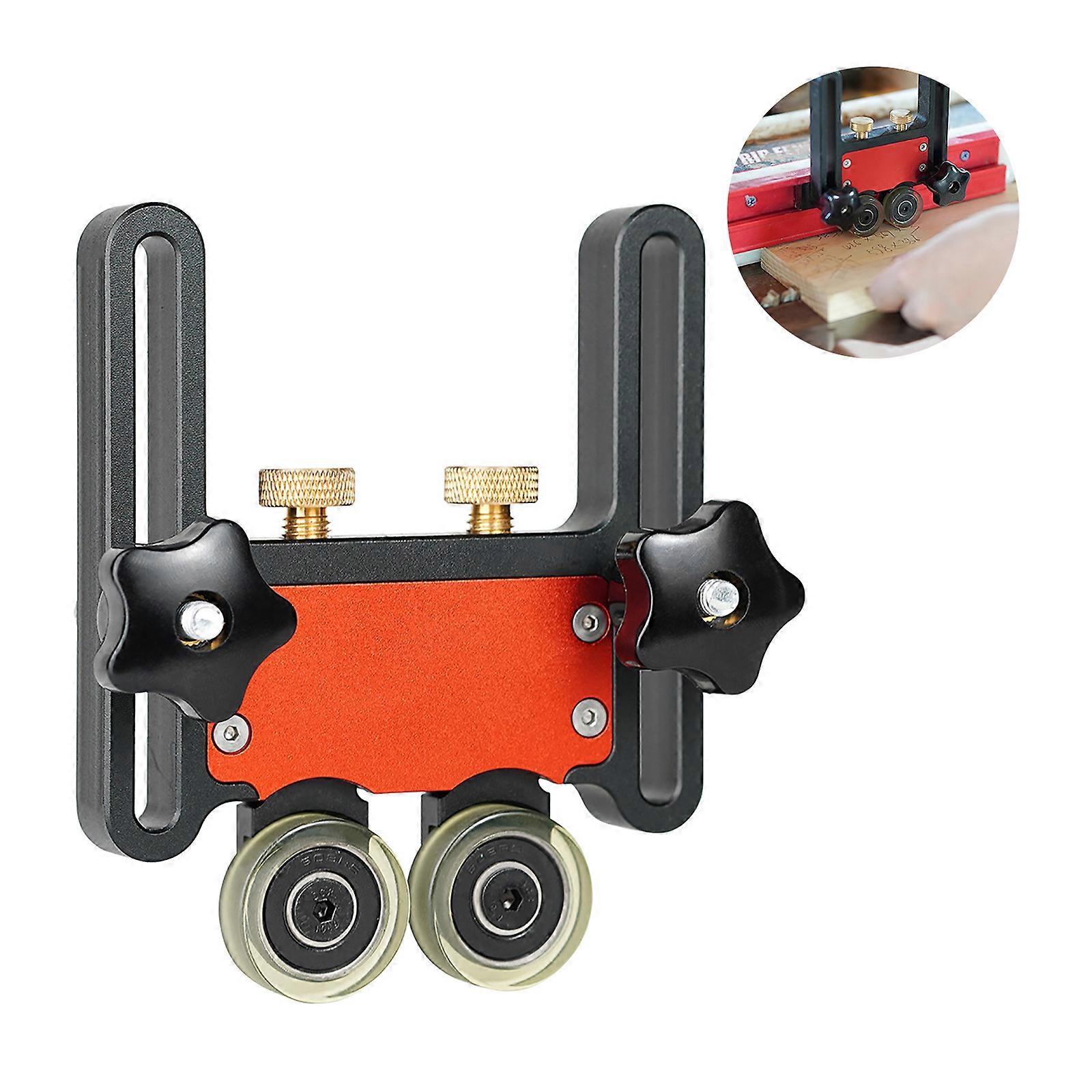 Woodworking Saw Table Bearing Roller Tight Locking Handle Multi Purpose Double Bearing Roller Angle Roller for T Tracks Multicolor