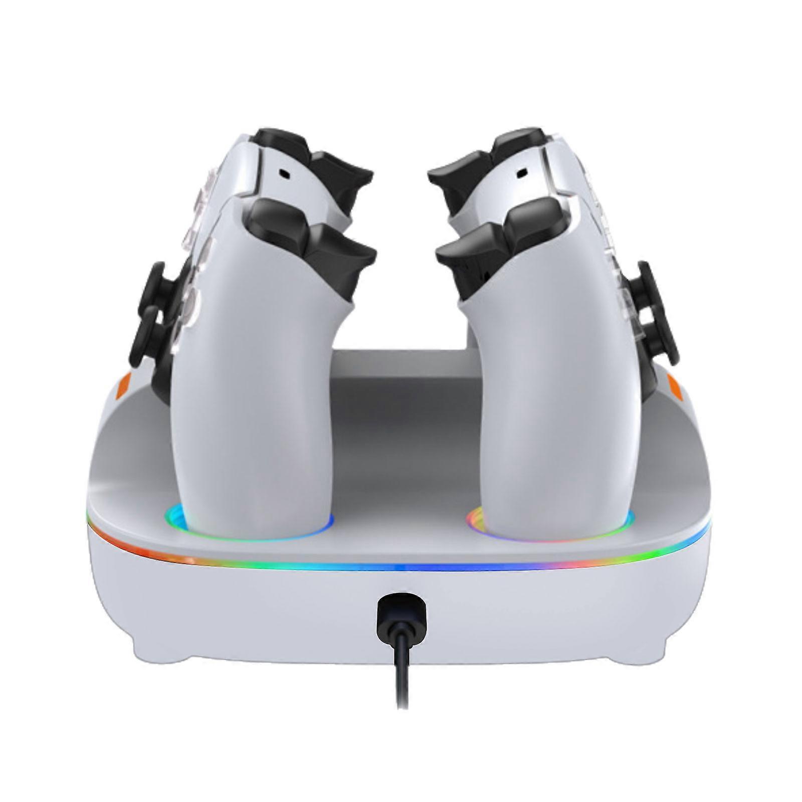 Two Seats Charging Dock Station Controller Charging Stand Gamepad Charger Base Controller Charging Station for Slim Multicolor