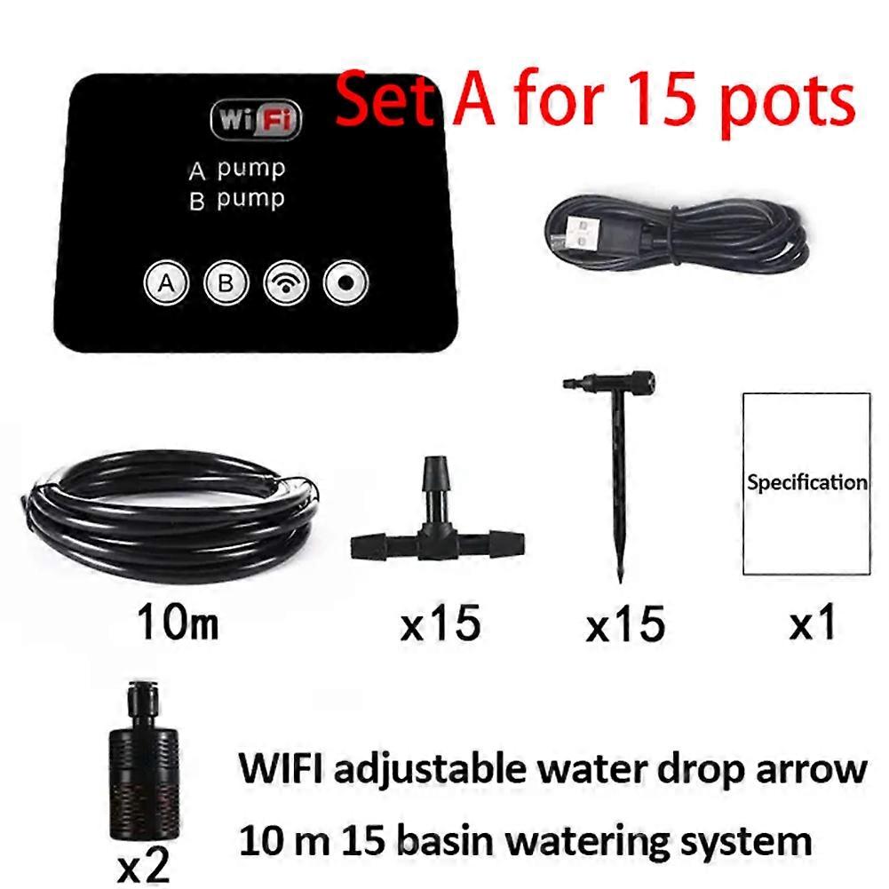 WiFi Smart Garden Irrigation Controller 15 Pots Automatic Drip Irrigation System Remote APP Control Watering