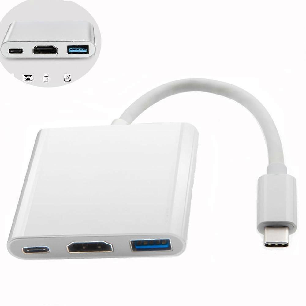 3-in-1 USB C Hub with Type C Power Delivery, USB 3.0 & 4K HDMI Adapter Compatible 2022-2016 MacBook Pro 13/15/16, New Mac Air/Surface, More