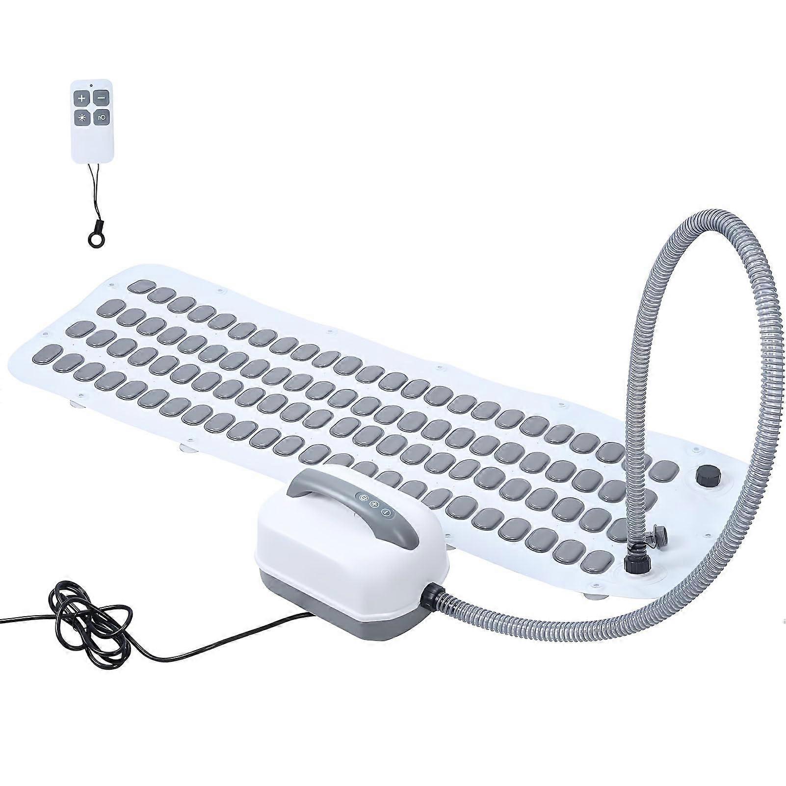 Portable Bubble Bath Spa Mat with 114 Air Jets, Remote Control, NonSlip Base and Pillow Support