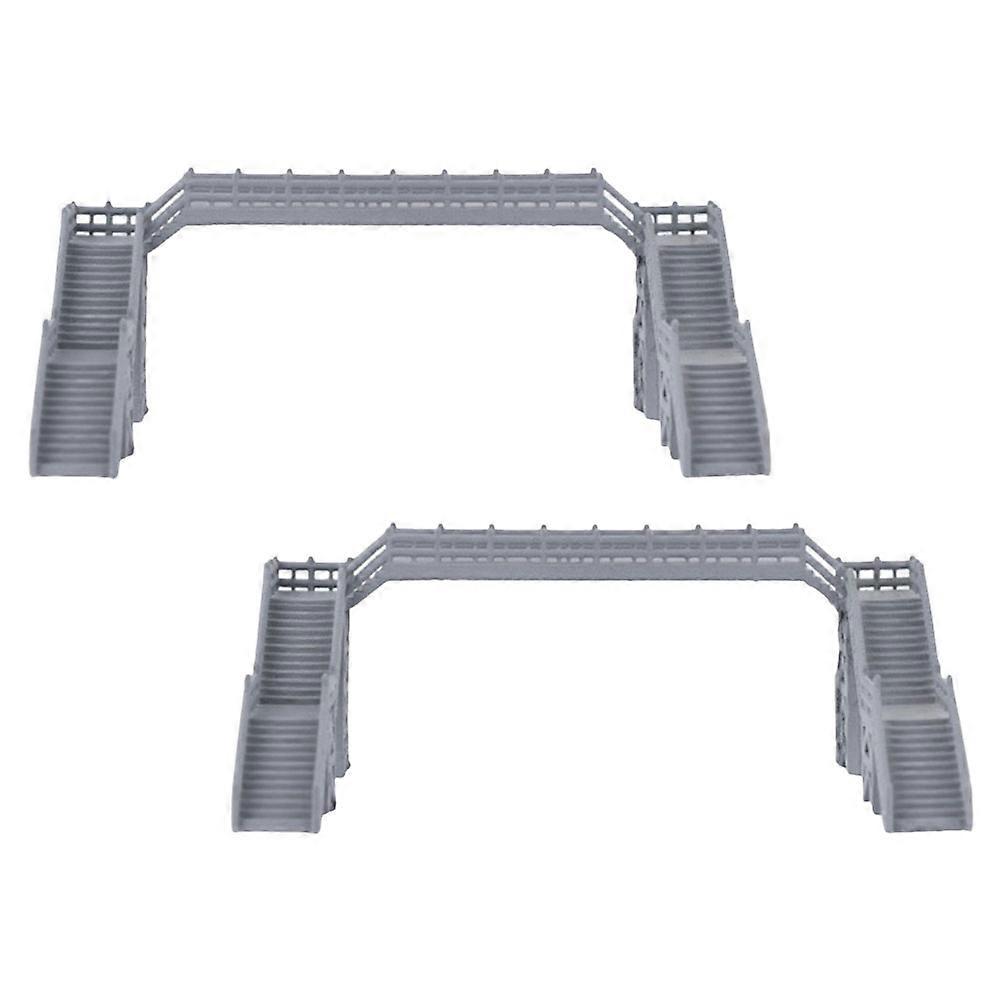 2Pcs Train Model Footbridge for Decor DIY Miniature Railway Accessories