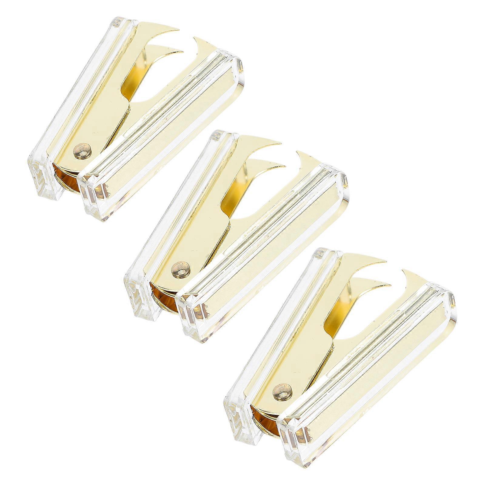 Transparent Staple Removal Tool Acrylic Remover for Desk 3Pcs