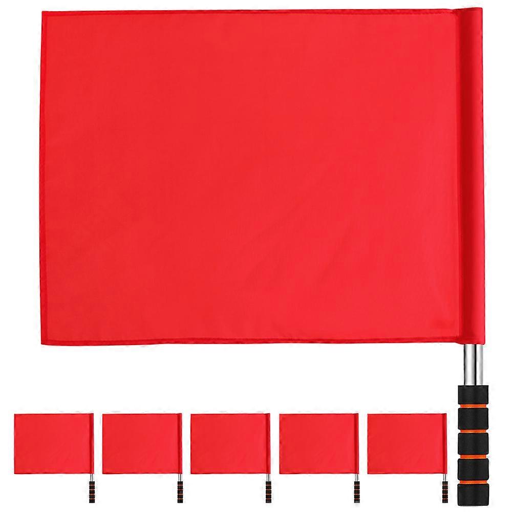 Red Traffic Signal Flags for Referee Use 6Pcs Durable Handheld Flags
