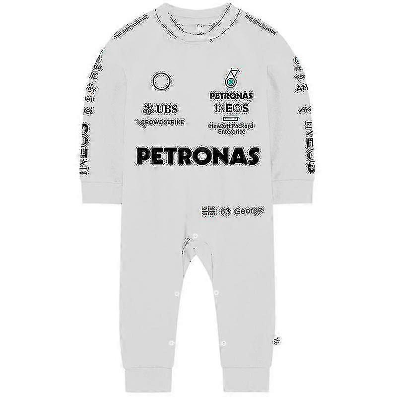 2023 F1 الموسم الجديد الرياضة بذلة الطفل ربيع الخريف الأسود الأطفال الأولاد الأطفال رومبير فريق سباق الفورمولا واحد بدلة الزحف حديثي الولادة KR